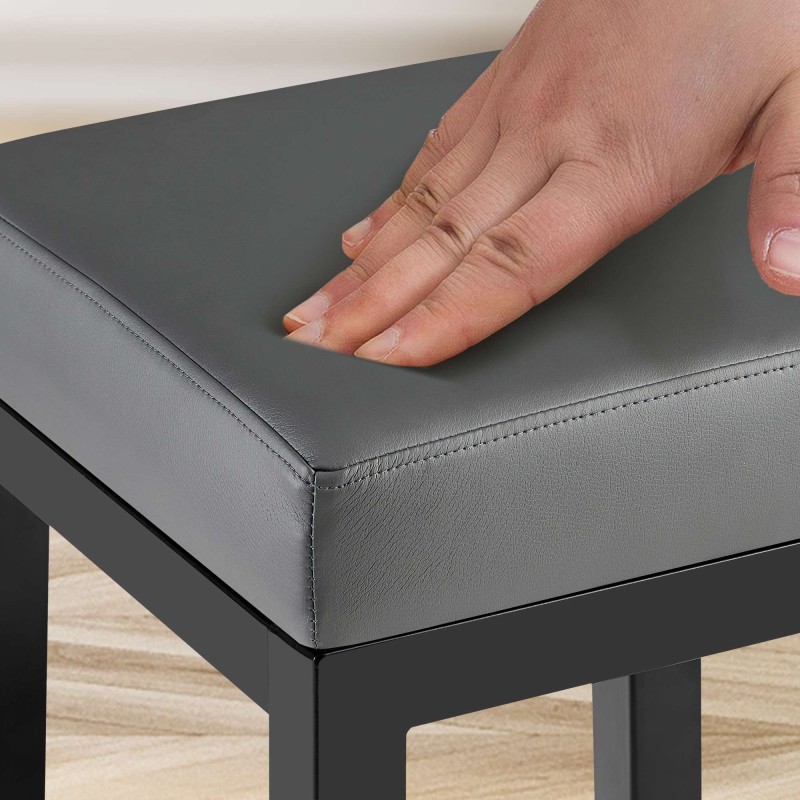 Taburete de bar Taylor B85 en piel sintética gris