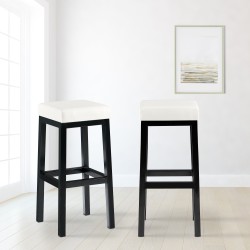 Taburete de bar Taylor B85 en piel sintética blanca