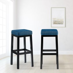 Taburete de bar Taylor B85 en tela azul