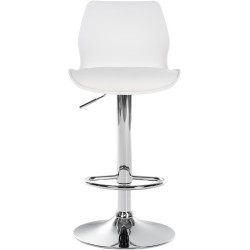 Taburete de bar Gilbert, plástico blanco