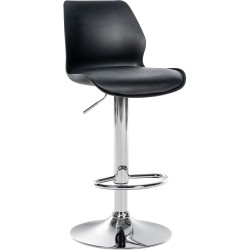 Taburete de bar Gilbert, plástico negro