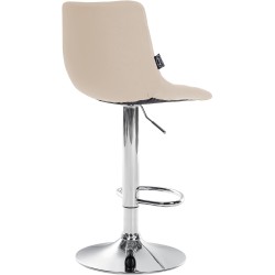 Juego de 2 taburetes de bar Jerry en piel sintética cromada color crema