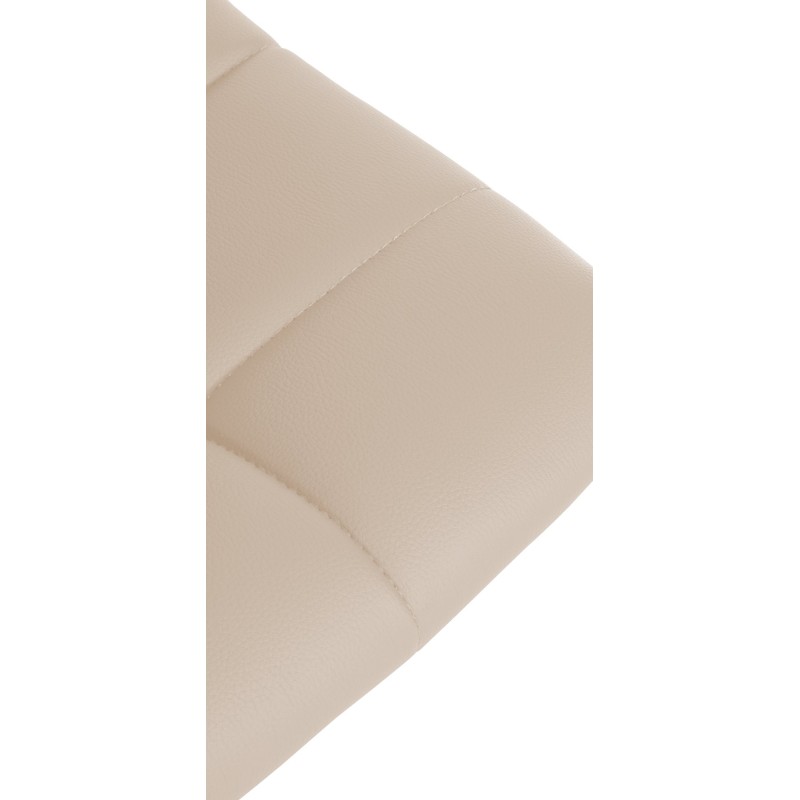 Juego de 2 taburetes de bar Jerry en piel sintética cromada color crema