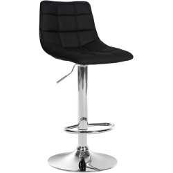 Juego de 2 taburetes de bar Jerry en piel sintética cromada negra