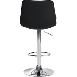 Juego de 2 taburetes de bar Jerry en piel sintética cromada negra