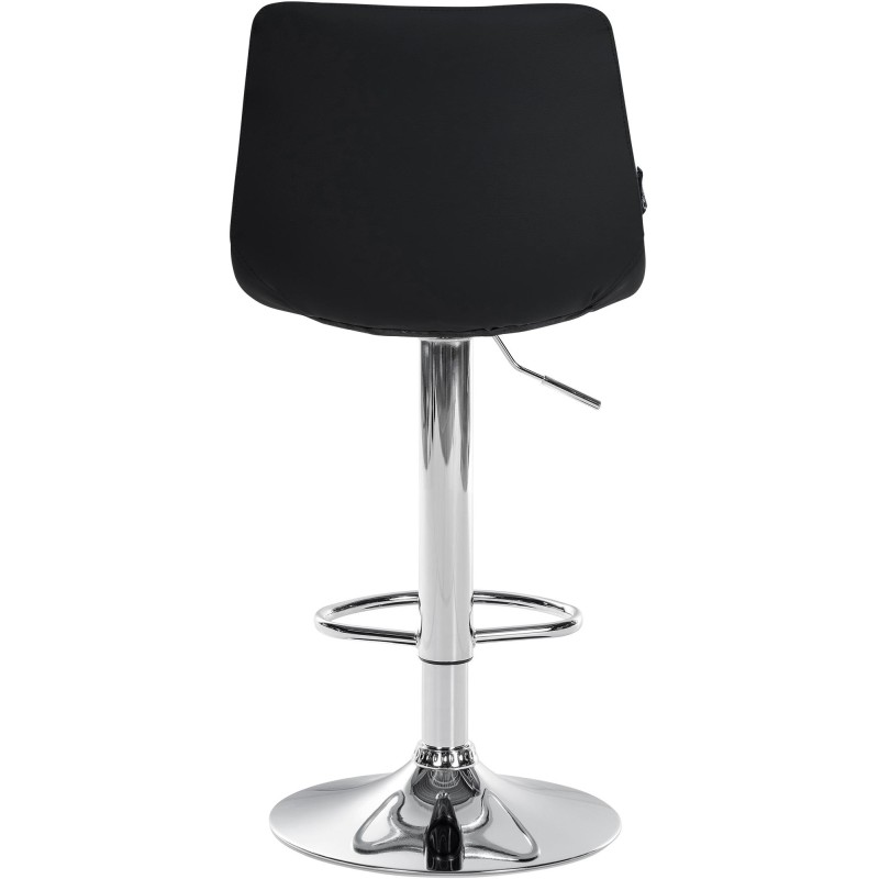 Juego de 2 taburetes de bar Jerry en piel sintética cromada negra