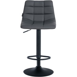 Juego de 2 taburetes de bar Jerry en piel sintética negra y gris