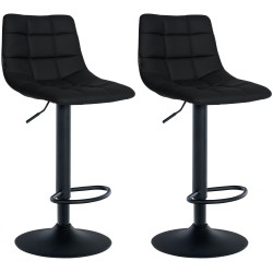 Juego de 2 taburetes de bar Jerry en piel sintética negra