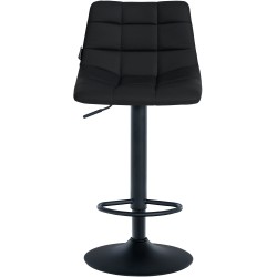 Juego de 2 taburetes de bar Jerry en piel sintética negra