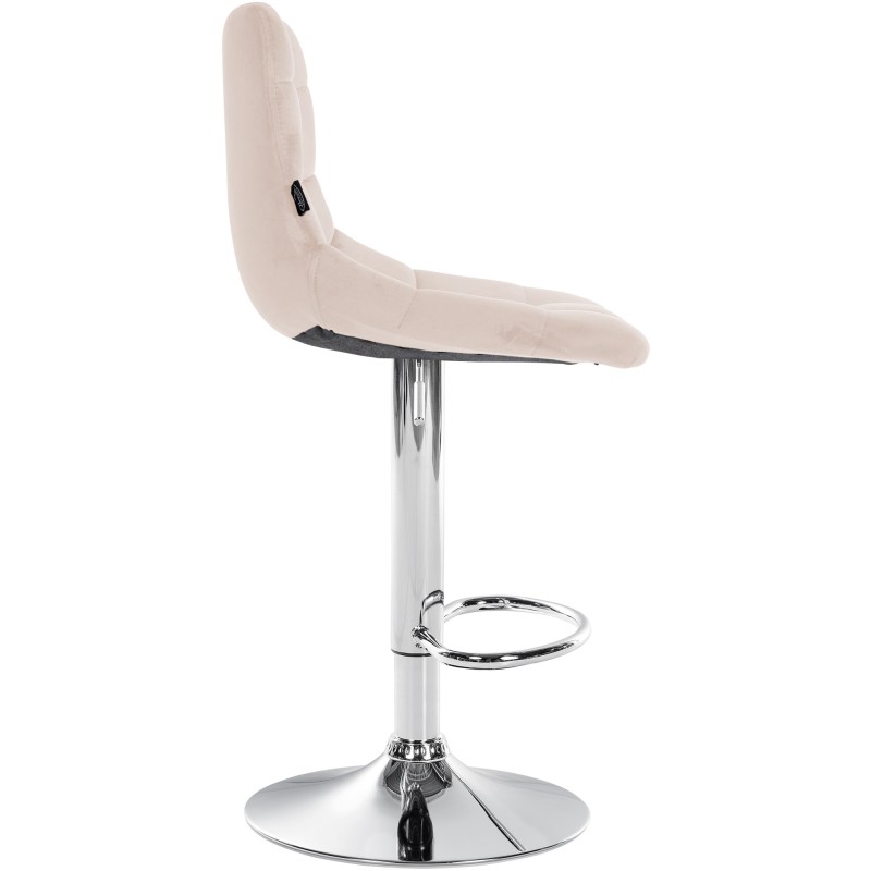 Juego de 2 taburetes de bar Jerry en terciopelo cromado beige