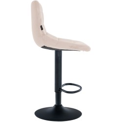 Juego de 2 taburetes de bar Jerry en terciopelo negro y beige