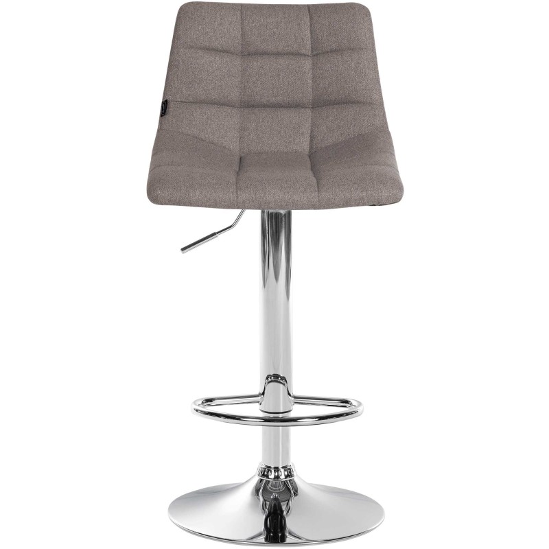 Juego de 2 taburetes de bar Jerry en tela gris cromo