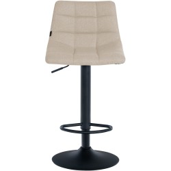 Juego de 2 taburetes de bar Jerry en tela negra y crema