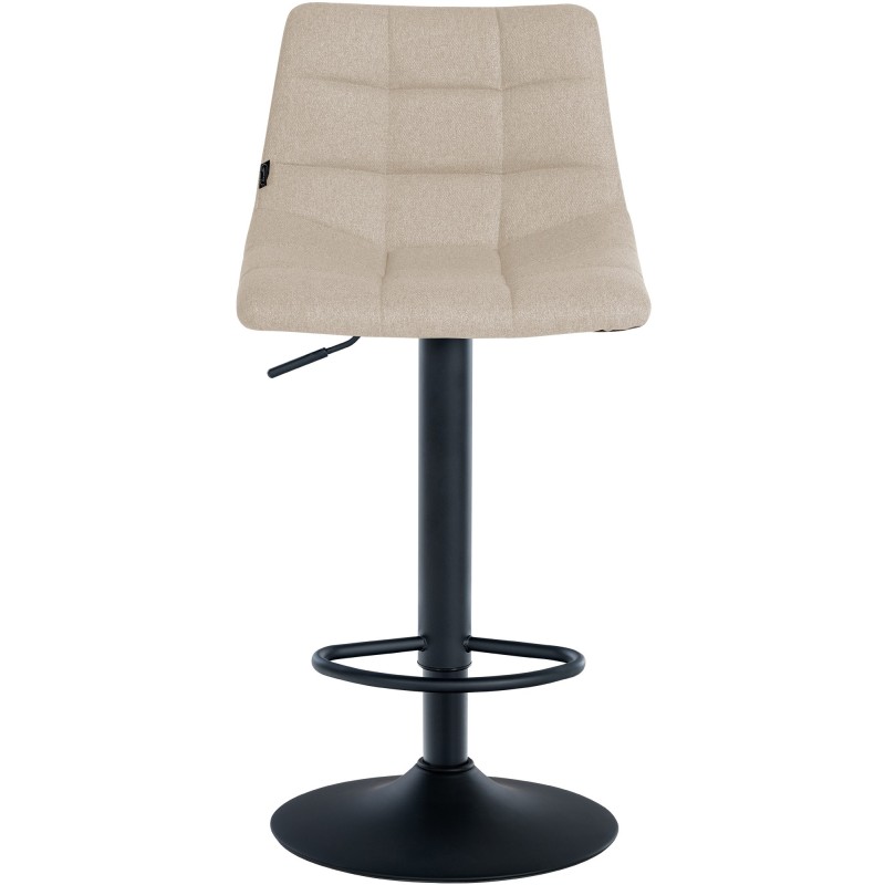 Juego de 2 taburetes de bar Jerry en tela negra y crema