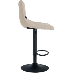 Juego de 2 taburetes de bar Jerry en tela negra y crema