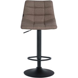 Juego de 2 taburetes de bar Jerry en tela negra topo