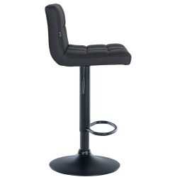 Juego de 2 taburetes de bar Feni en piel sintética negra