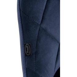 Juego de 2 taburetes de bar Lazio en terciopelo azul cromado