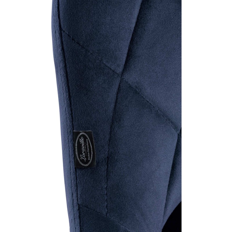 Juego de 2 taburetes de bar Lazio en terciopelo azul cromado