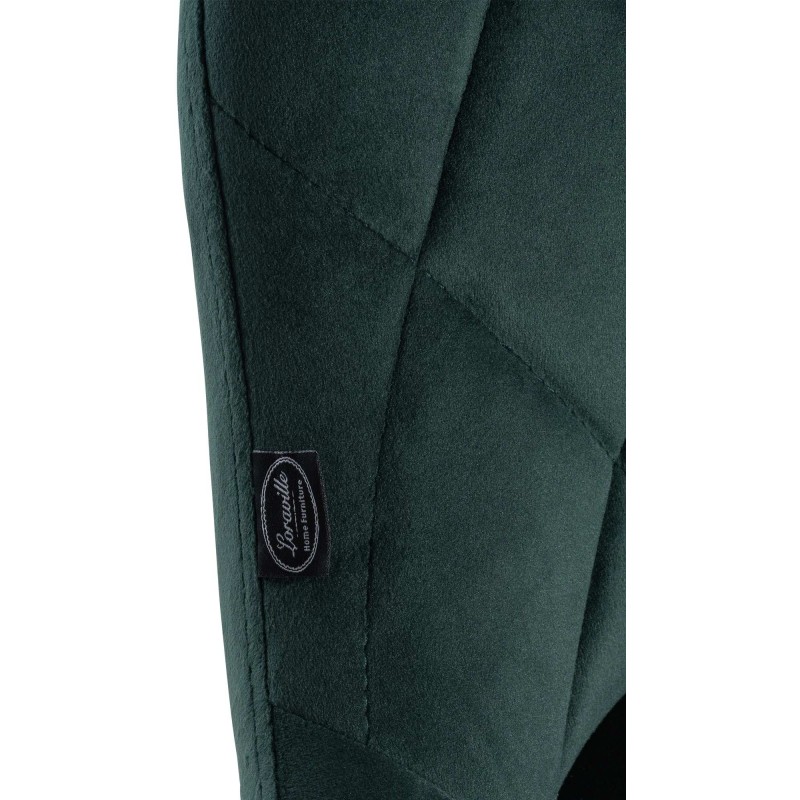 Juego de 2 taburetes de bar Lazio en terciopelo verde oscuro con acabado cromado.