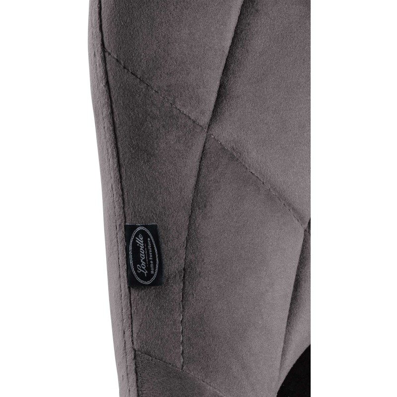 Juego de 2 taburetes de bar Lazio, terciopelo, gris cromo