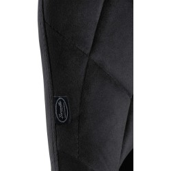 Juego de 2 taburetes de bar Lazio, terciopelo, cromo-negro