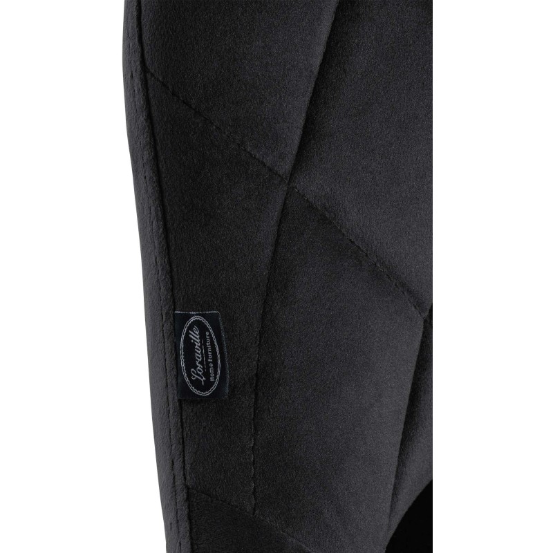 Juego de 2 taburetes de bar Lazio, terciopelo, cromo-negro