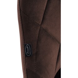 Juego de 2 taburetes de bar Lazio en terciopelo negro y marrón