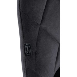 Juego de 2 taburetes de bar Lazio en terciopelo negro y gris oscuro