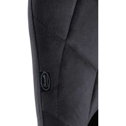 Juego de 2 taburetes de bar Lazio en terciopelo blanco y gris oscuro