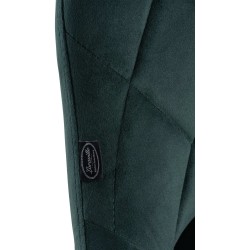 Juego de 2 taburetes de bar Lazio de terciopelo, blanco y verde oscuro