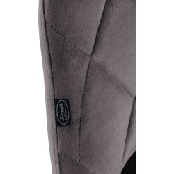 Juego de 2 taburetes de bar Lazio en terciopelo blanco y gris