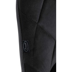 Juego de 2 taburetes de bar Lazio de terciopelo, blanco y negro