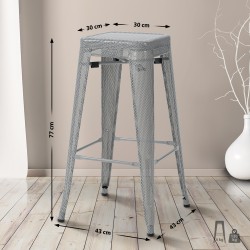 Taburete de bar Fletcher Silver