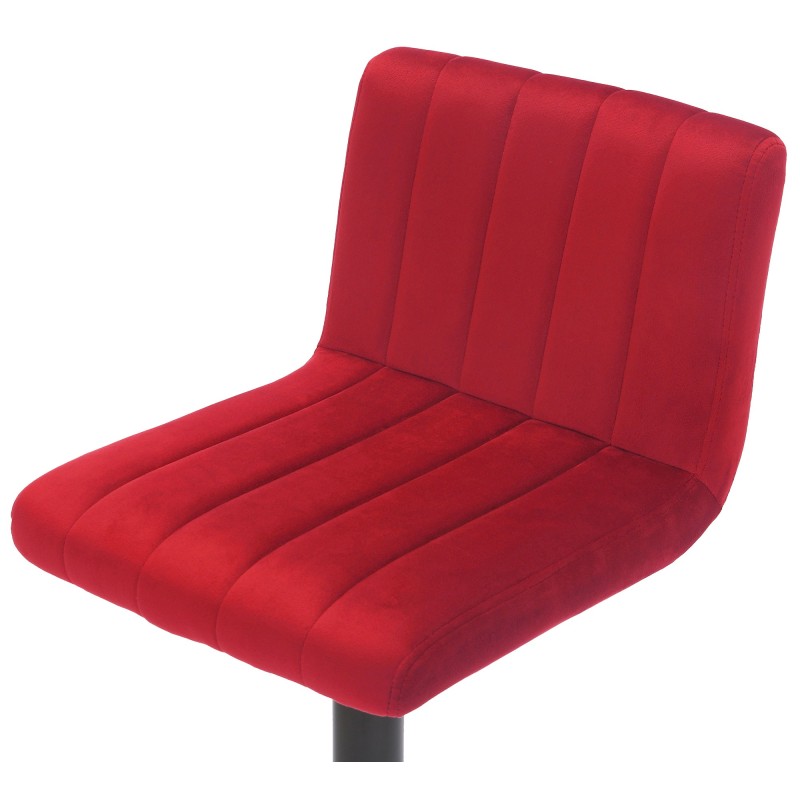 Juego de 2 taburetes de bar Jamie de terciopelo rojo