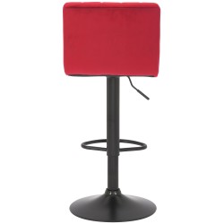 Juego de 2 taburetes de bar Jamie de terciopelo rojo