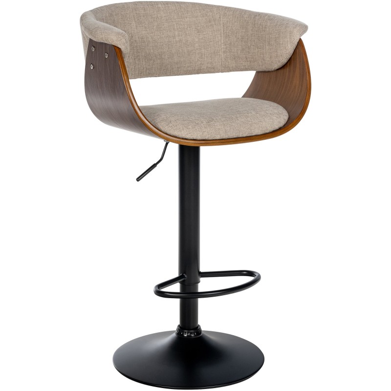 Taburete de bar Vestal en tela nogal/crema