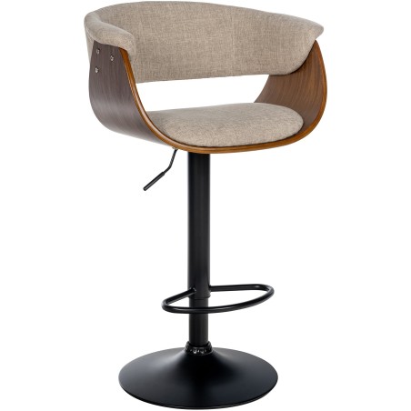 Taburete de bar Vestal en tela nogal/crema