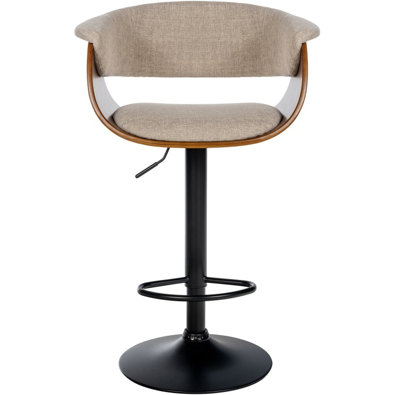 Taburete de bar Vestal en tela nogal/crema