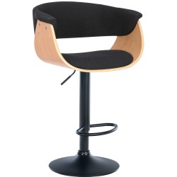 Juego de 2 taburetes de bar Vestal en tejido natural/negro