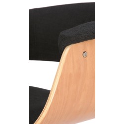 Juego de 2 taburetes de bar Vestal en tejido natural/negro