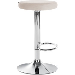 Juego de 2 taburetes de bar Ponte en terciopelo cromado crema