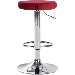 Juego de 2 taburetes de bar Ponte en terciopelo cromado rojo