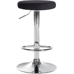 Juego de 2 taburetes de bar Ponte en terciopelo cromado negro