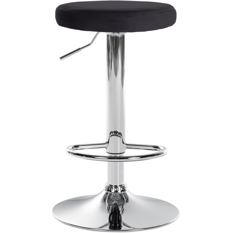 Juego de 2 taburetes de bar Ponte en terciopelo cromado negro