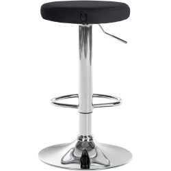 Juego de 2 taburetes de bar Ponte en terciopelo cromado negro