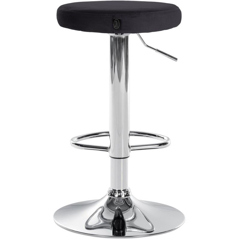 Juego de 2 taburetes de bar Ponte en terciopelo cromado negro