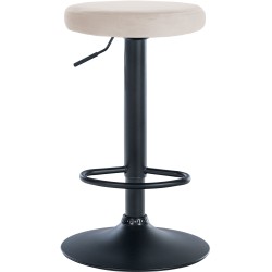 Juego de 2 taburetes de bar Ponte en terciopelo negro y crema