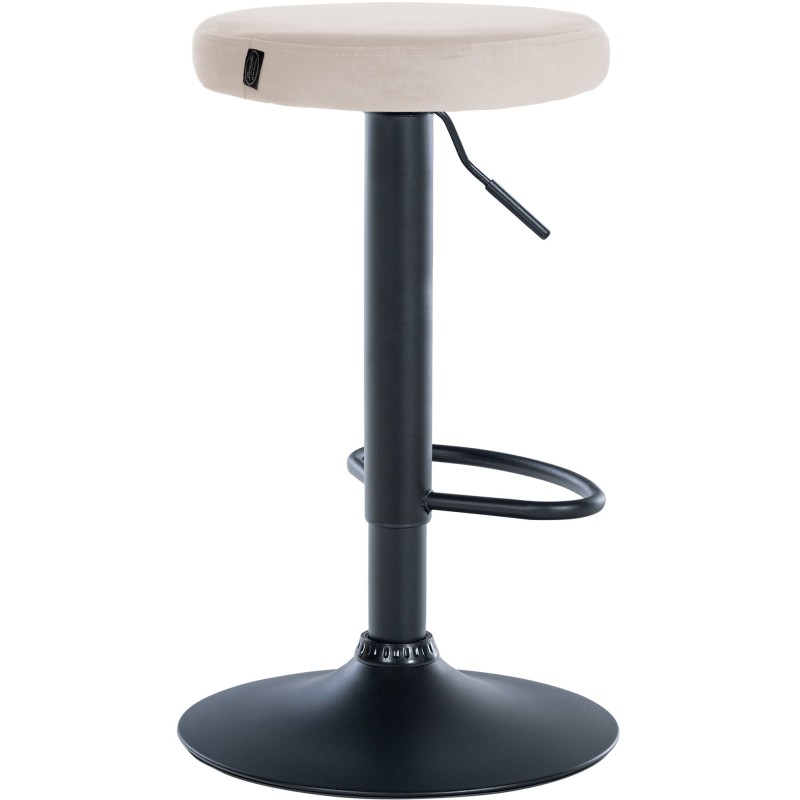 Juego de 2 taburetes de bar Ponte en terciopelo negro y crema