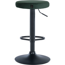 Juego de 2 taburetes de bar Ponte en terciopelo negro y verde